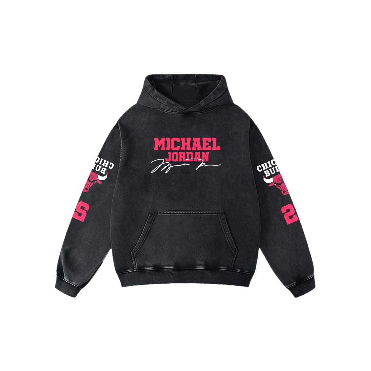 CHICAGO FLIGHT ACID WASH OVERSIZED HOODIE