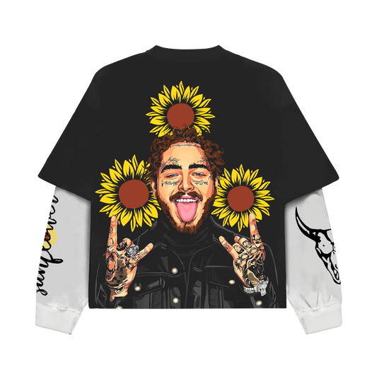 Sunflower Vibes Long Sleeve Oversized Tee