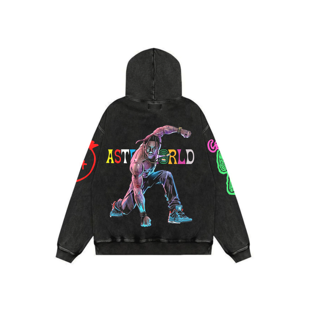 Travis Acid Wash Oversized Hoodie
