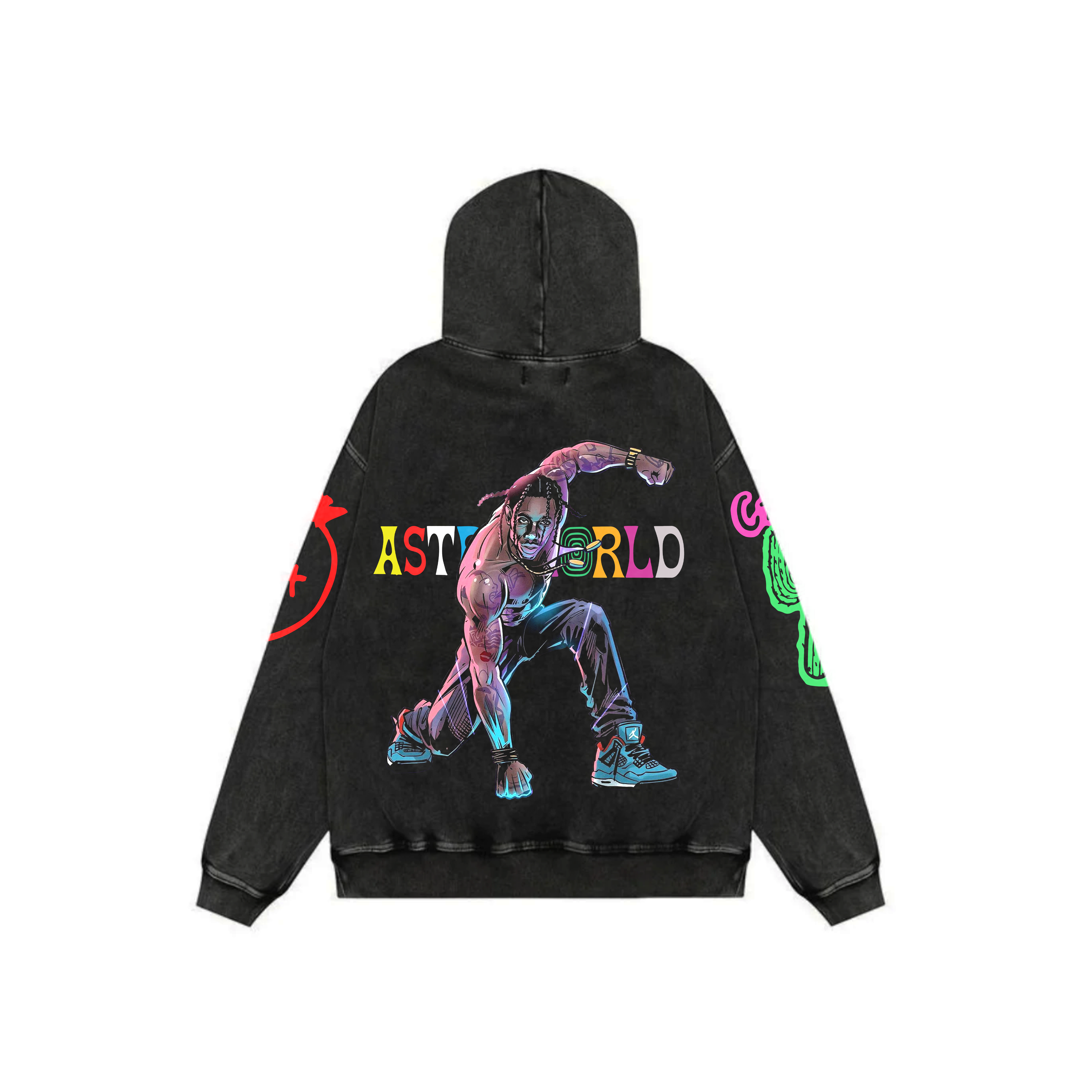 Travis Acid Wash Oversized Hoodie