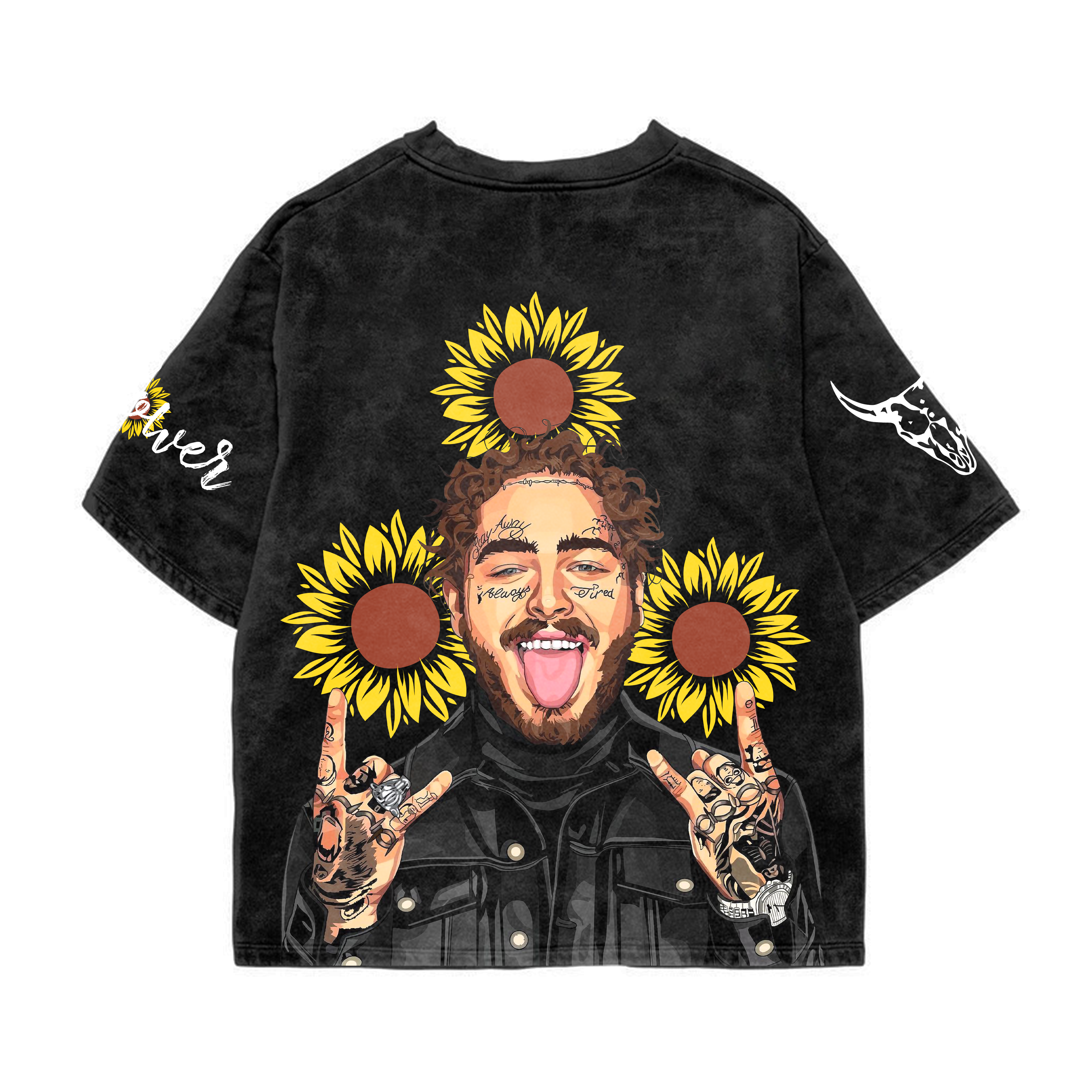 Post Malone Acid Wash Oversized Tee