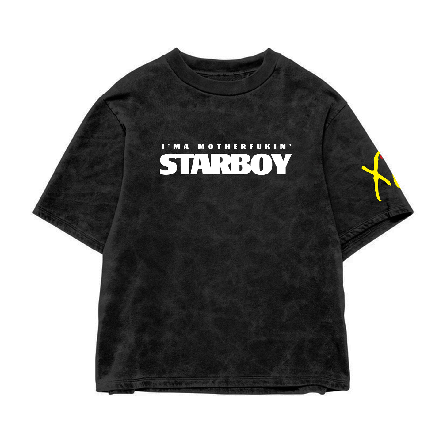 Weeknd red Acid Wash Oversized Tee