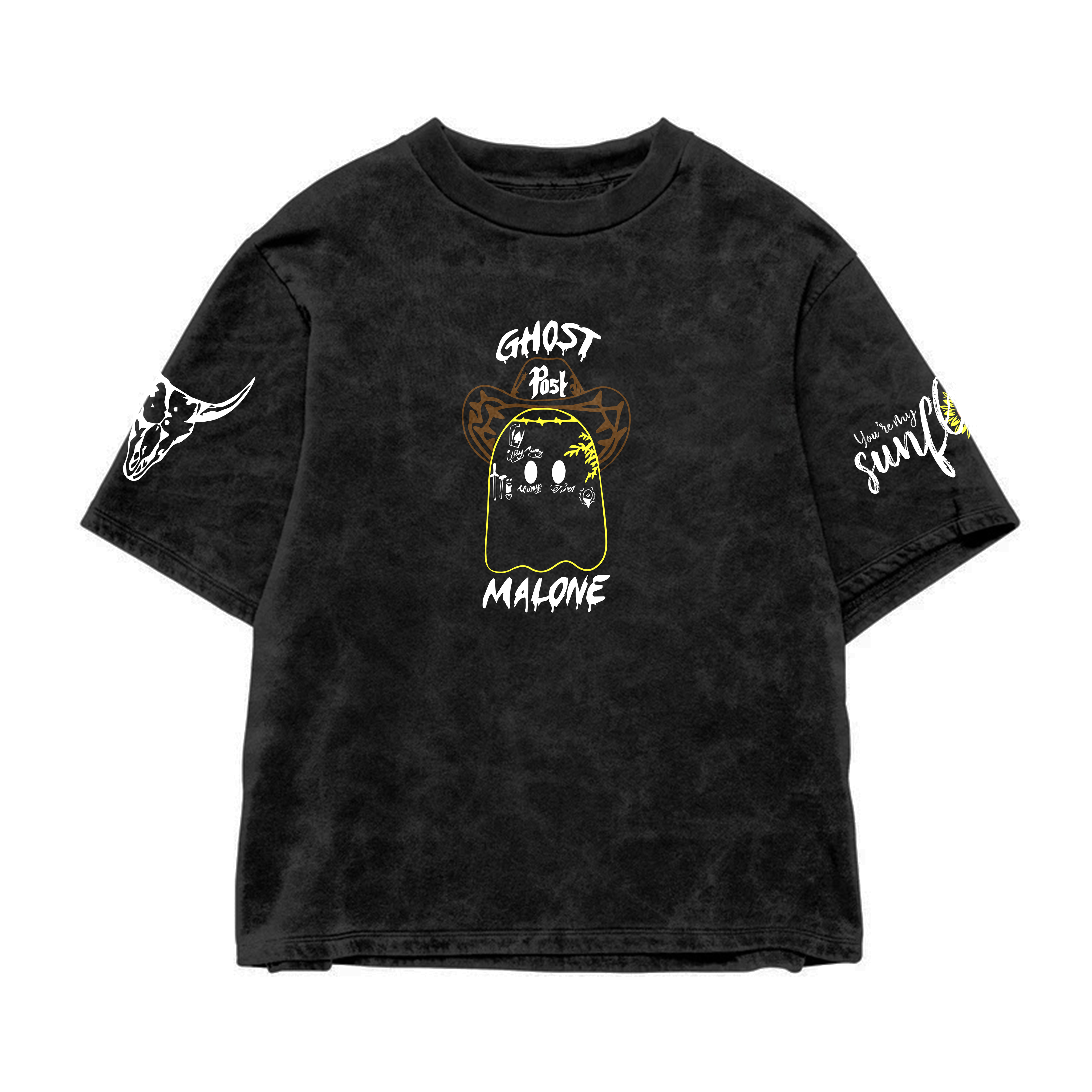 Post Malone Acid Wash Oversized Tee