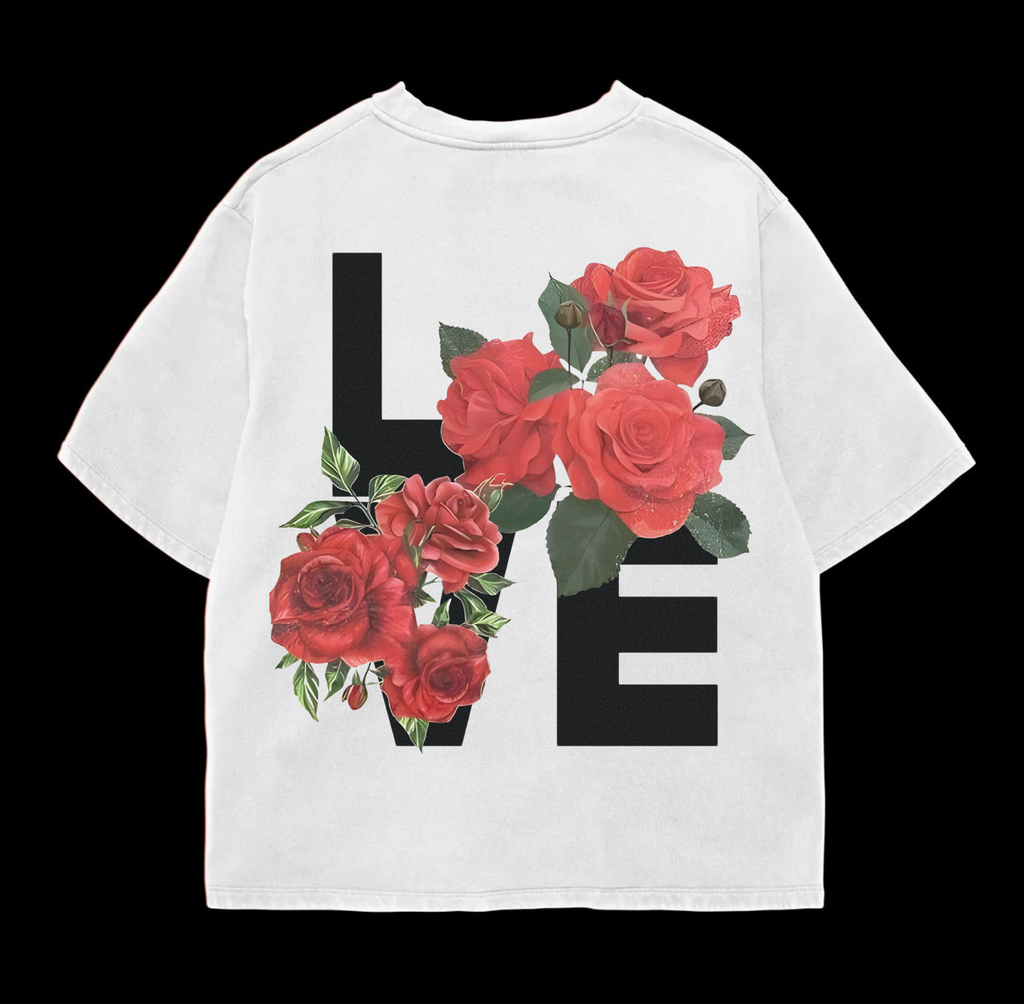 Love Rosette-Oversized T-shirt