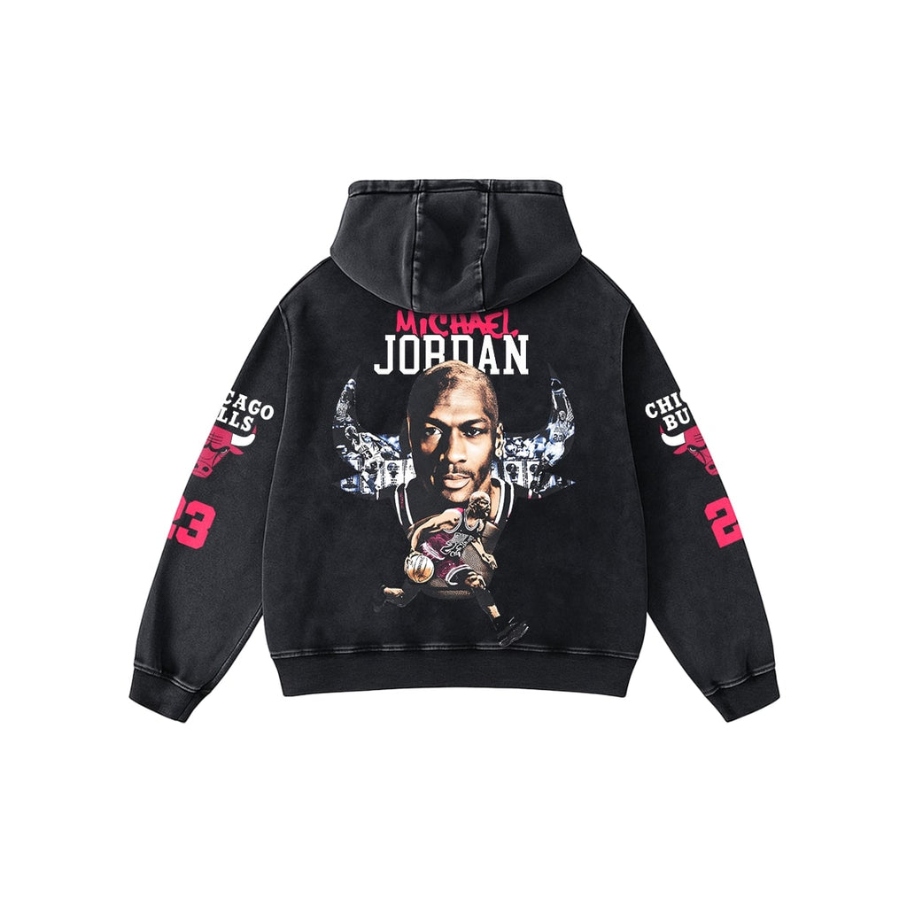 CHICAGO FLIGHT ACID WASH OVERSIZED HOODIE