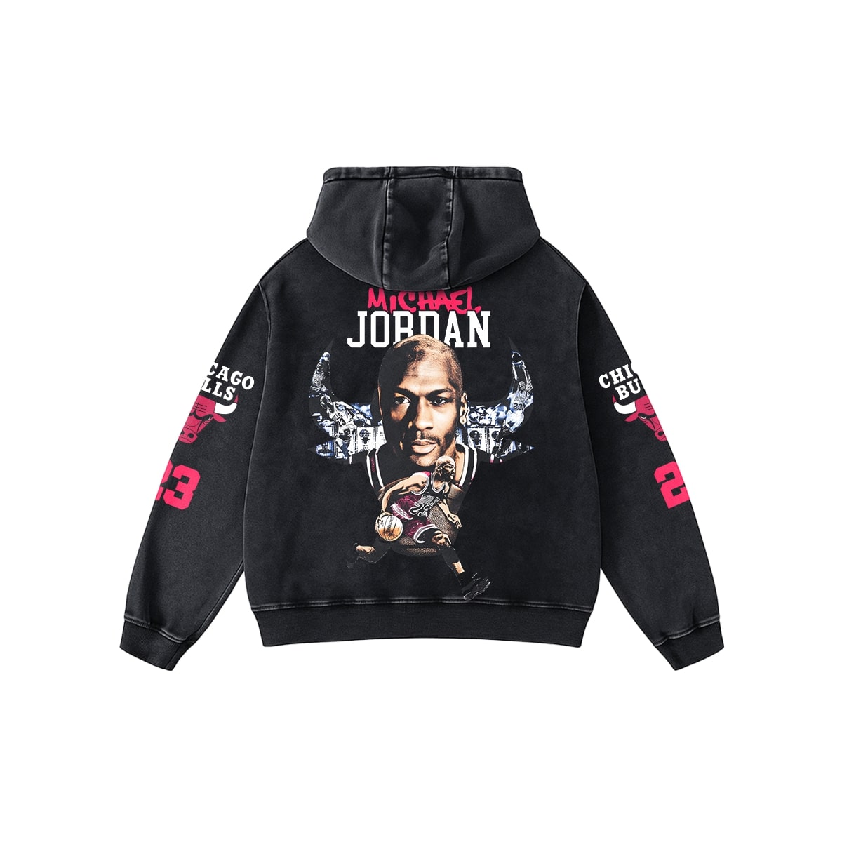 CHICAGO FLIGHT ACID WASH OVERSIZED HOODIE