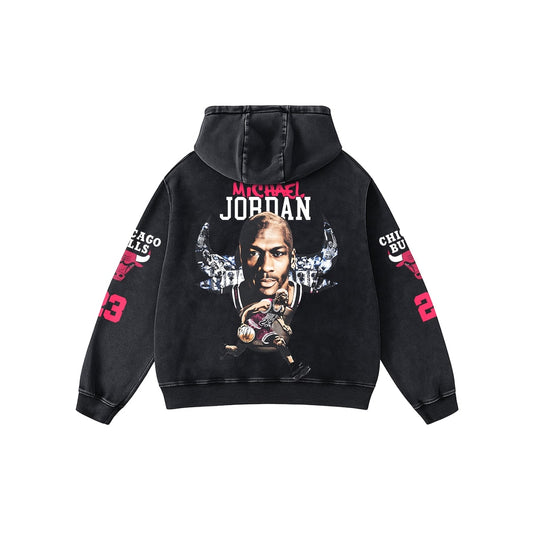 CHICAGO FLIGHT ACID WASH OVERSIZED HOODIE