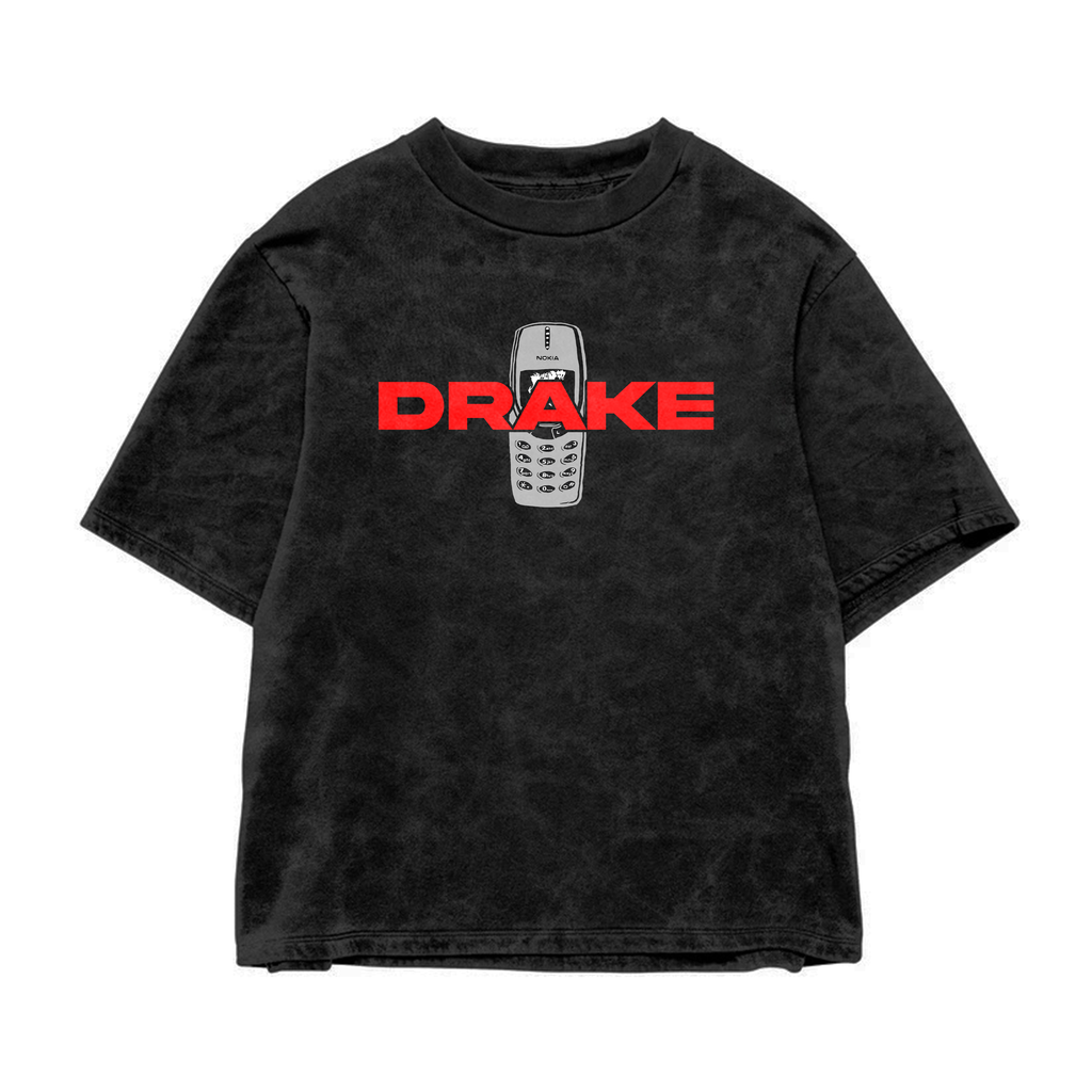 Drake Acid Wash Oversized Tee