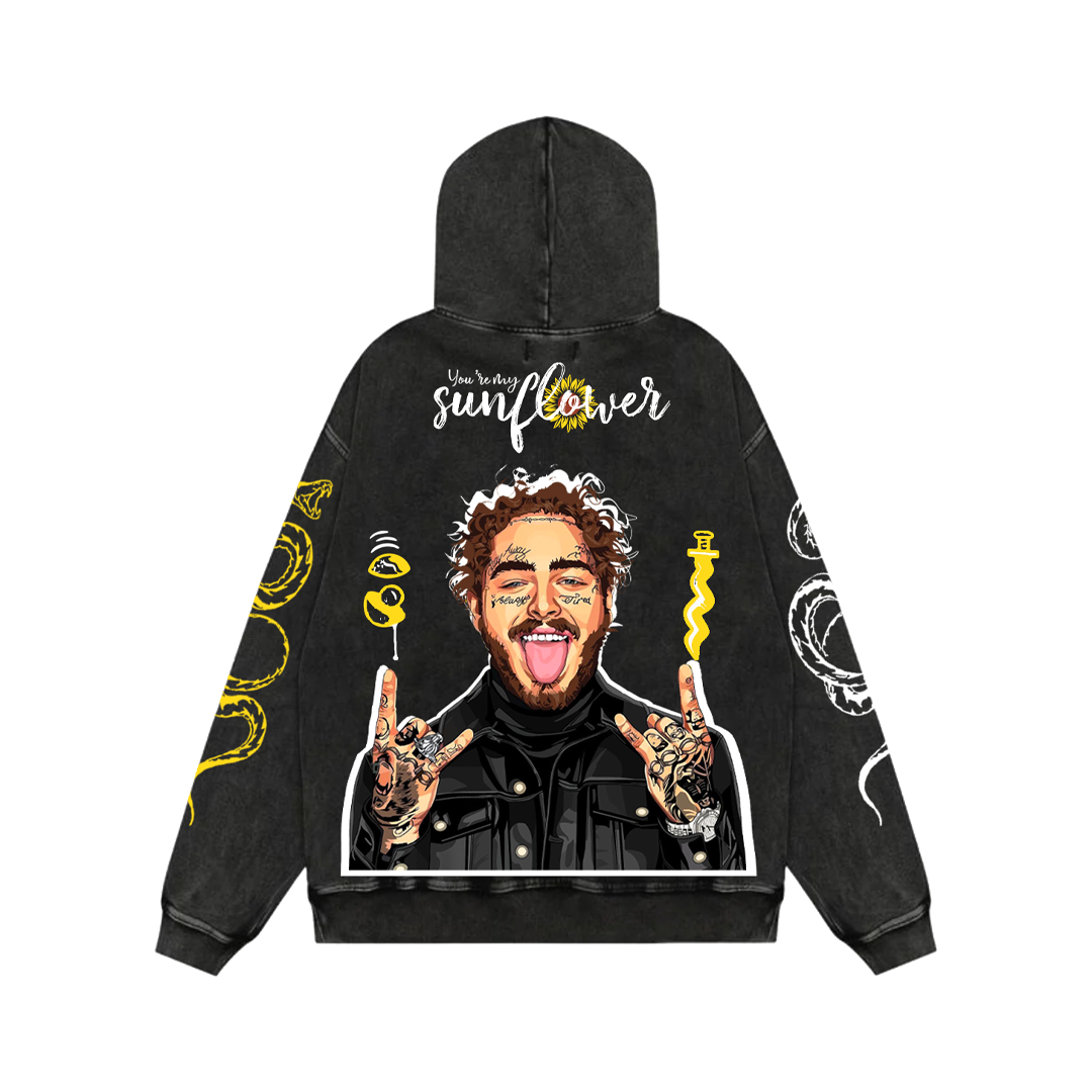 Sunflower Acid Wash Oversized Hoodie