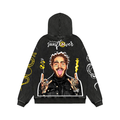 Sunflower Acid Wash Oversized Hoodie