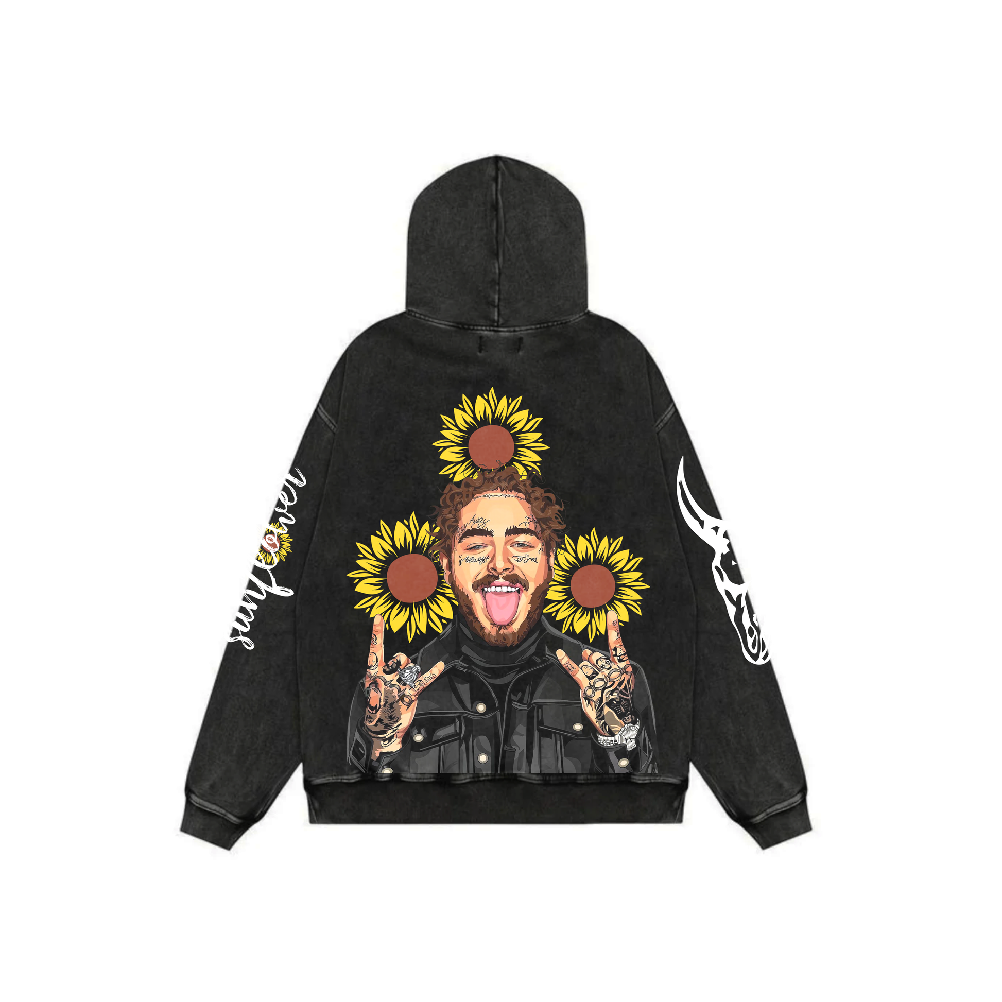 Post Malone Acid Wash Oversized Hoodie – Nomad Clothing