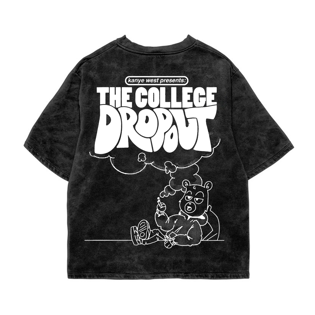 College Dropout Acid Wash Oversized Tee