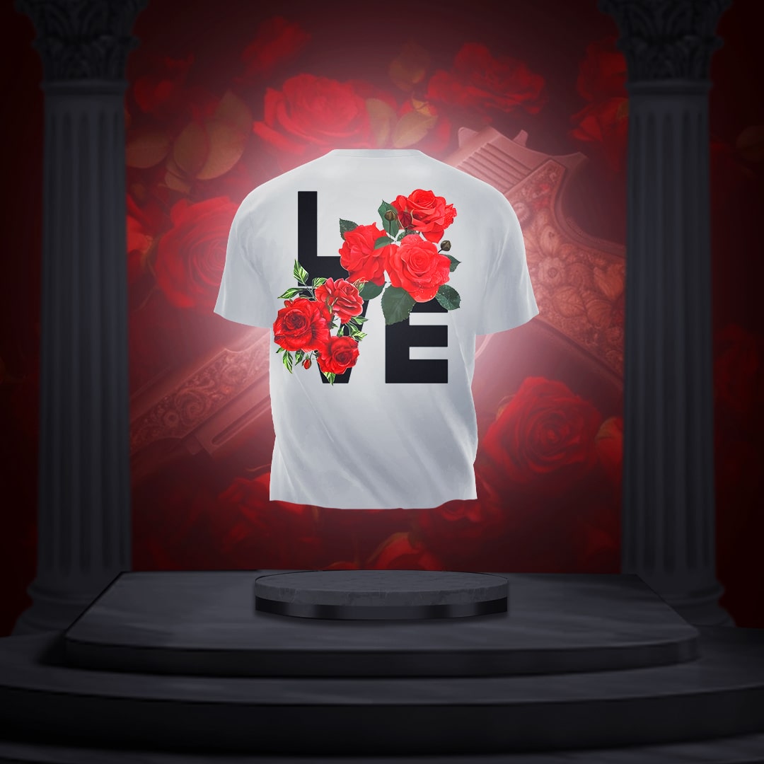 love and rose printed