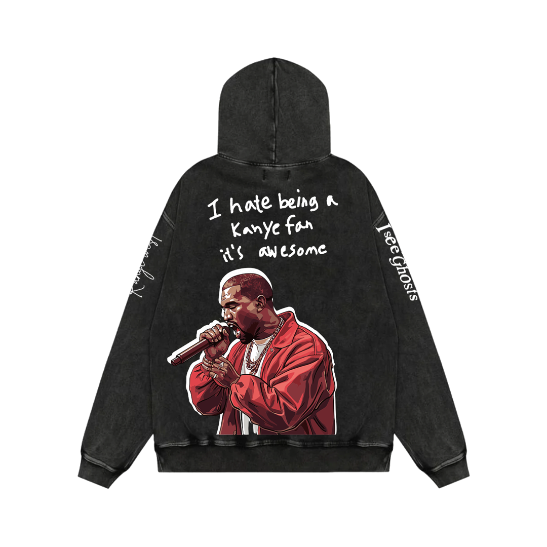 Kanye Legacy Acid Wash Oversized Hoodie