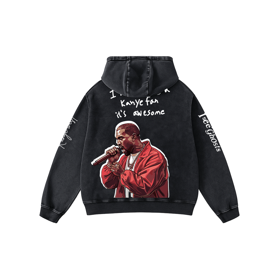 Kanye Legacy Acid Wash Oversized Hoodie