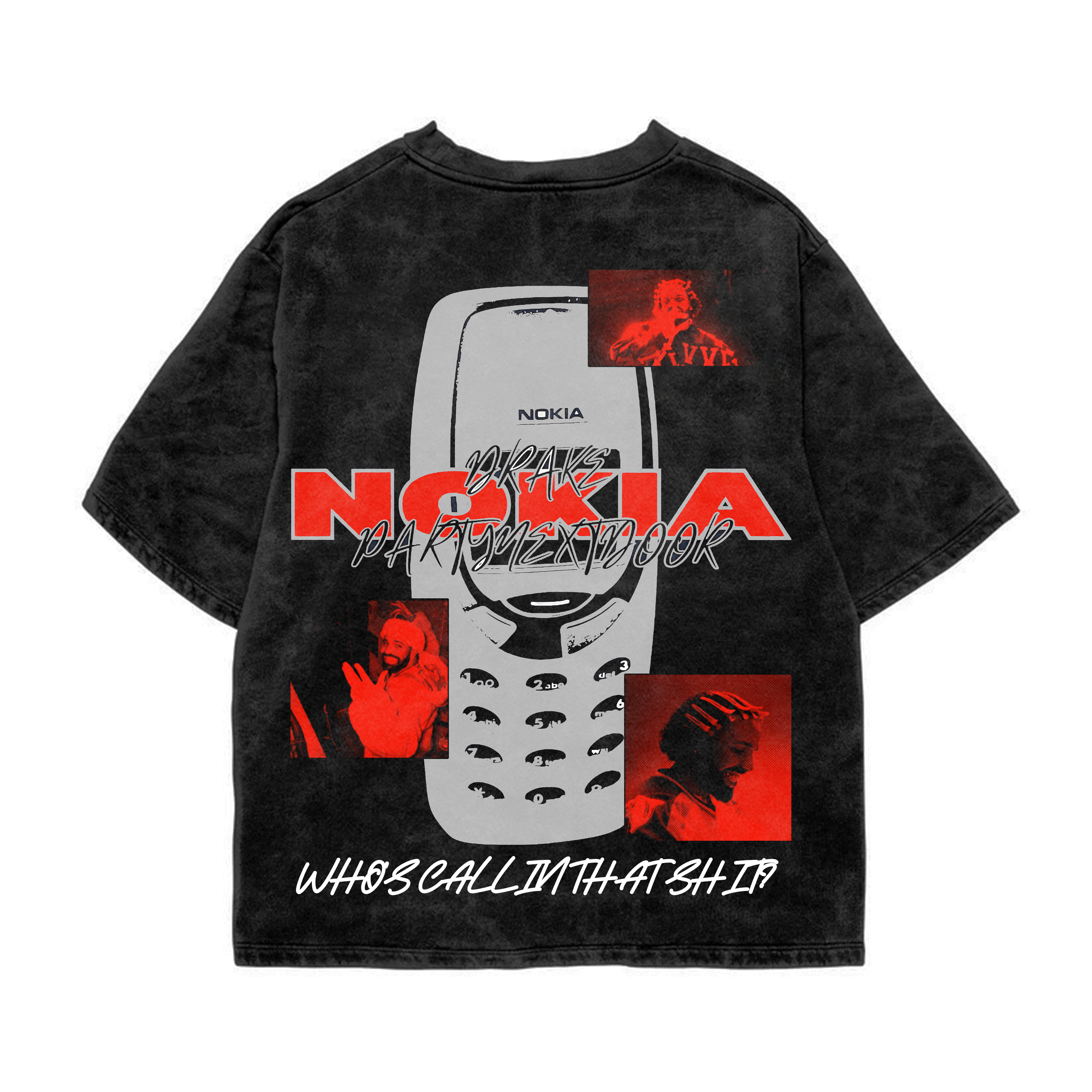 Drake Acid Wash Oversized Tee