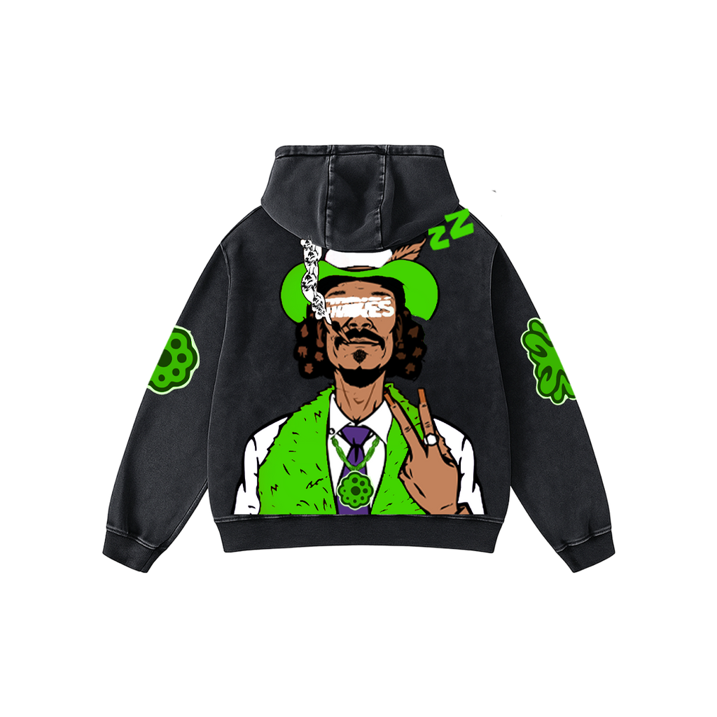 Green Smoke Acid Wash Oversized Hoodie