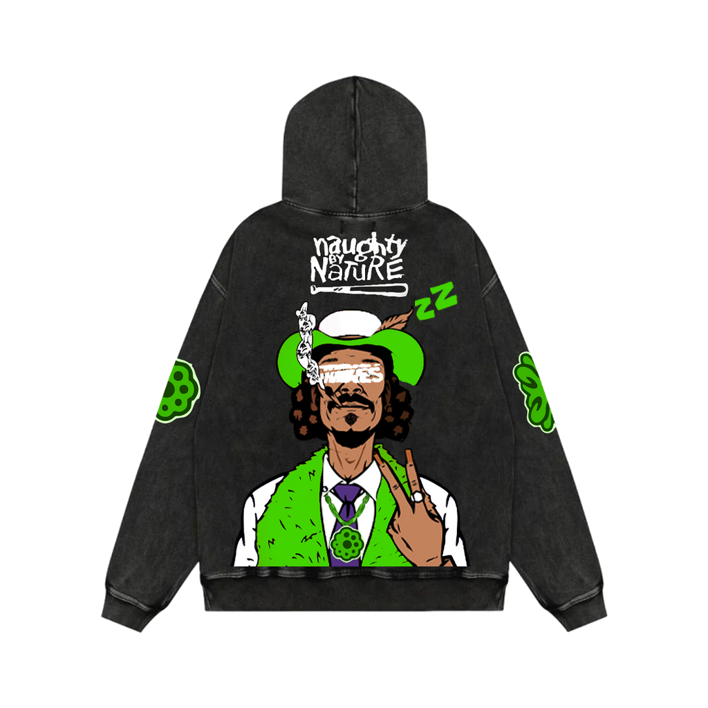 Green Smoke Acid Wash Oversized Hoodie