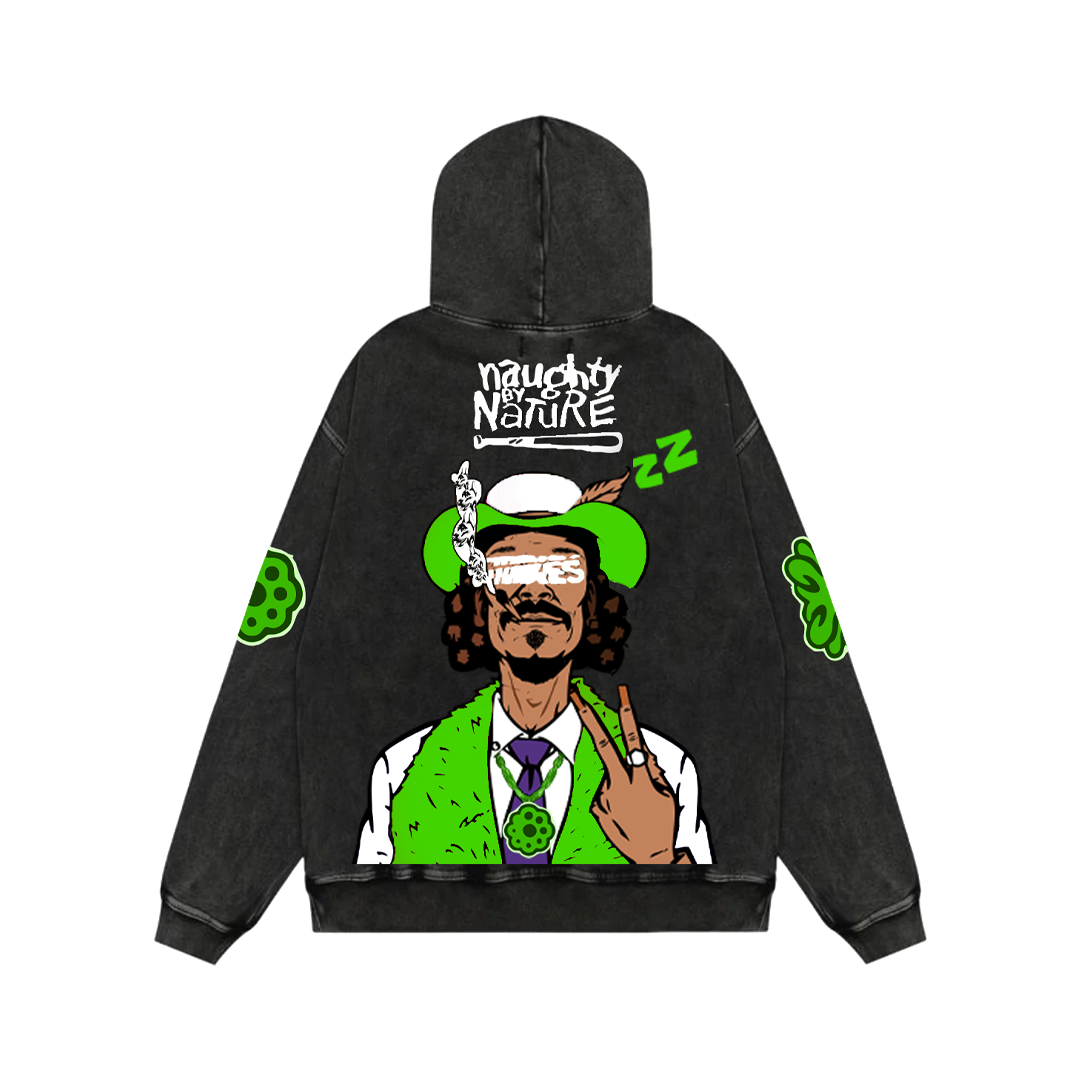 Green Smoke Acid Wash Oversized Hoodie