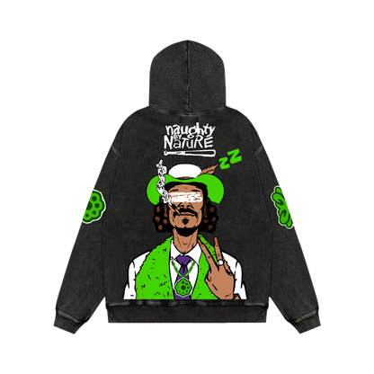 Green Smoke Acid Wash Oversized Hoodie