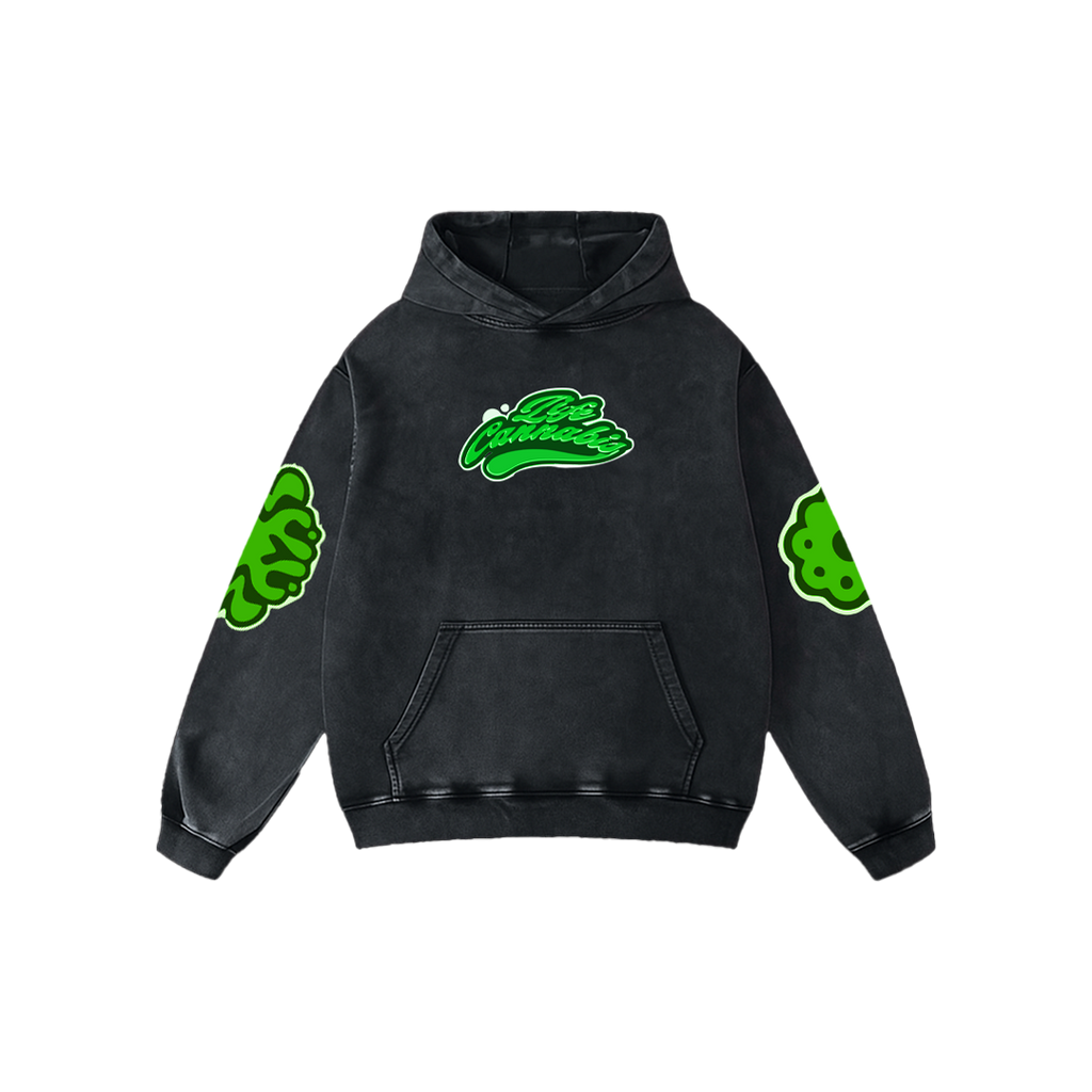 Green Smoke Acid Wash Oversized Hoodie