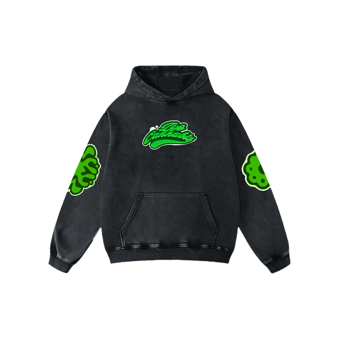 Green Smoke Acid Wash Oversized Hoodie