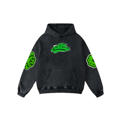 Green Smoke Acid Wash Oversized Hoodie